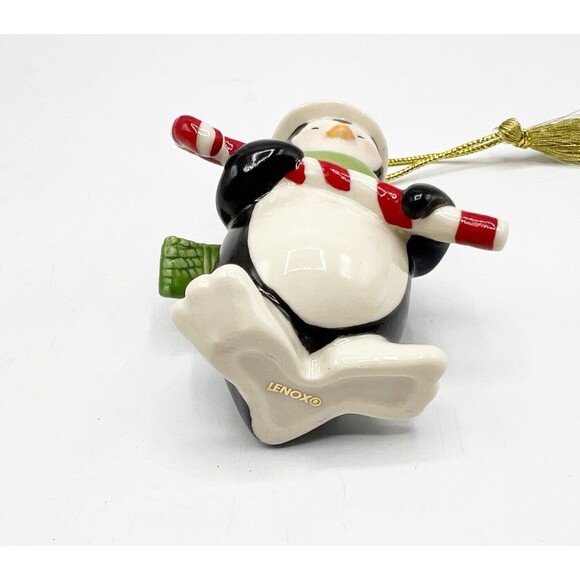 Lenox Very Merry Holiday Porcelain Christmas Penguin Ornament Candy Cane 3.75" - Picture 7 of 8